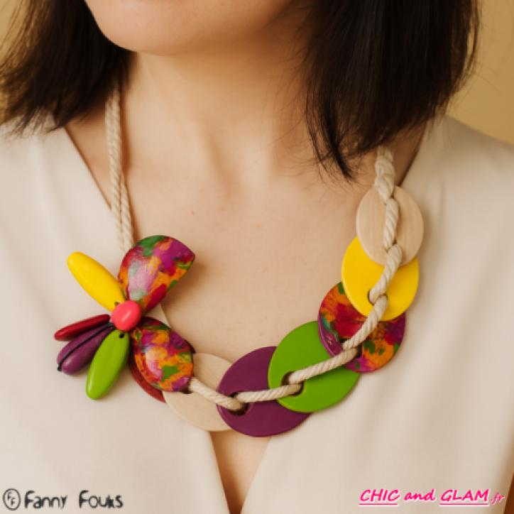 Collier bois fleur multi-ton Fanny Fouks Collier bois fleur multi-ton Fanny Fouks