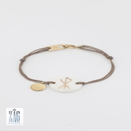 Bracelet cordon rune céramique