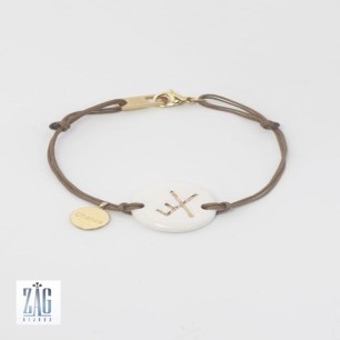 Bracelet cordon rune céramique
