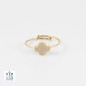 Bague adj trefle sertie zircon Zag