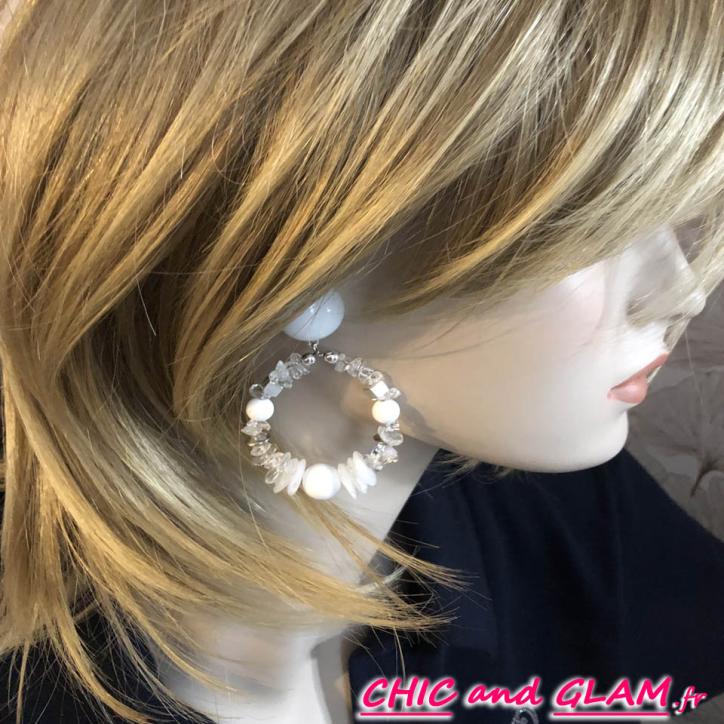 B.O Bastille clip ton blanc/transparent Francine Bramli