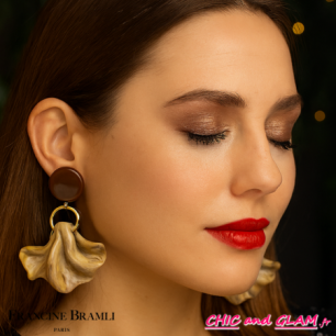 B.O Amelia percé ton beige marbré Francine Bramli