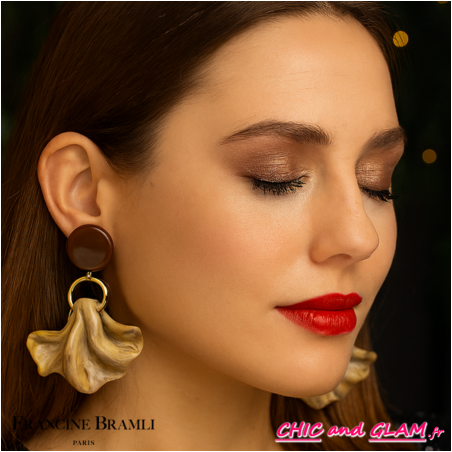 B.O Amelia percé ton beige marbré Francine Bramli