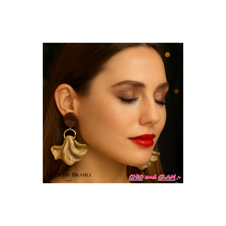 B.O Amelia percé ton beige marbré Francine Bramli B.O Amelia percé ton beige marbré Francine Bramli