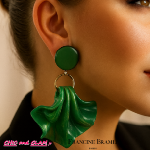 B.O Amelia percé ton vert marbré Francine Bramli