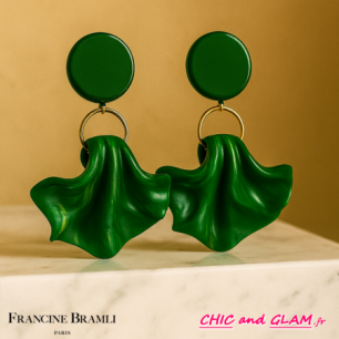 B.O Amelia percé ton vert marbré Francine Bramli