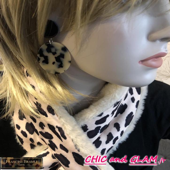 B.O  léopard puce noire percé Francine Bramli