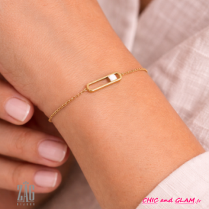 Bracelet adj cartouche pierre de couleur ZAG