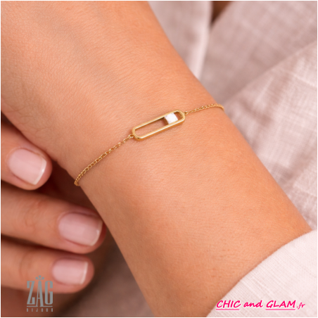 Bracelet adj cartouche pierre de couleur ZAG