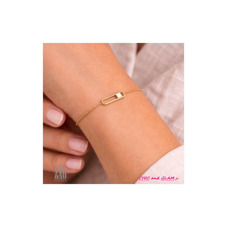 Bracelet adj cartouche pierre de couleur ZAG Bracelet adj cartouche pierre de couleur ZAG
