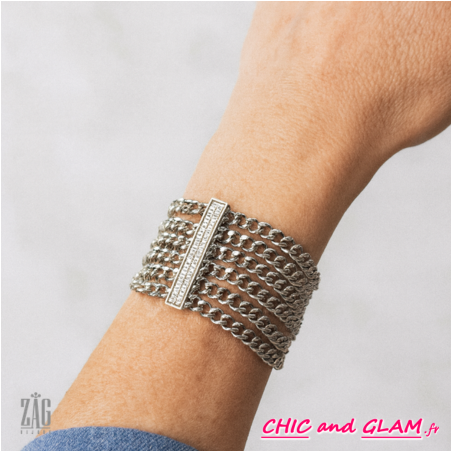 Bracelet couture barrette strass Zag