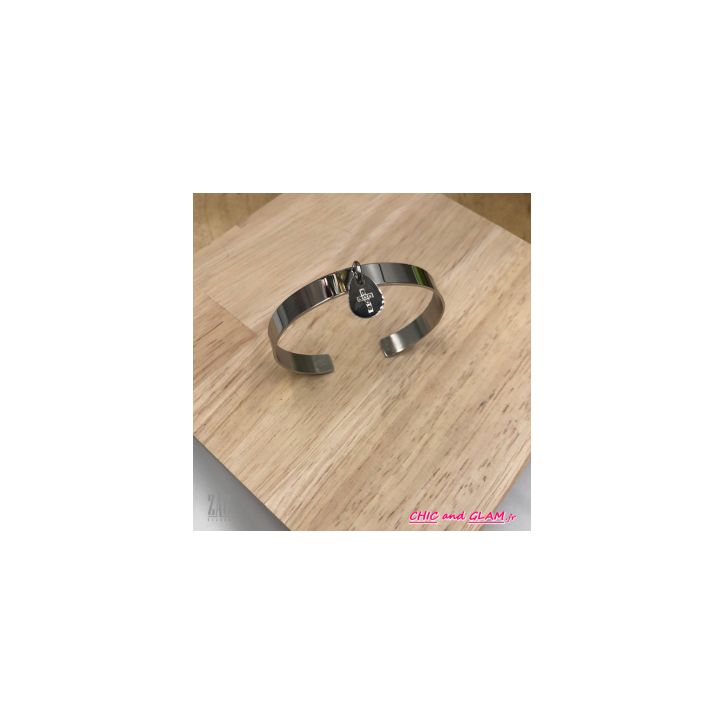 Jonc large médaille croix pt strass ZAG Jonc large médaille croix pt strass ZAG