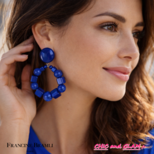 B.O Bastille percé bleu foncé Francine Bramli