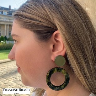 B.O percé Irene ton vert olive Francine Bramli