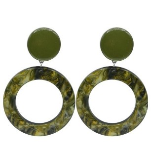 B.O percé Irene ton vert olive Francine Bramli