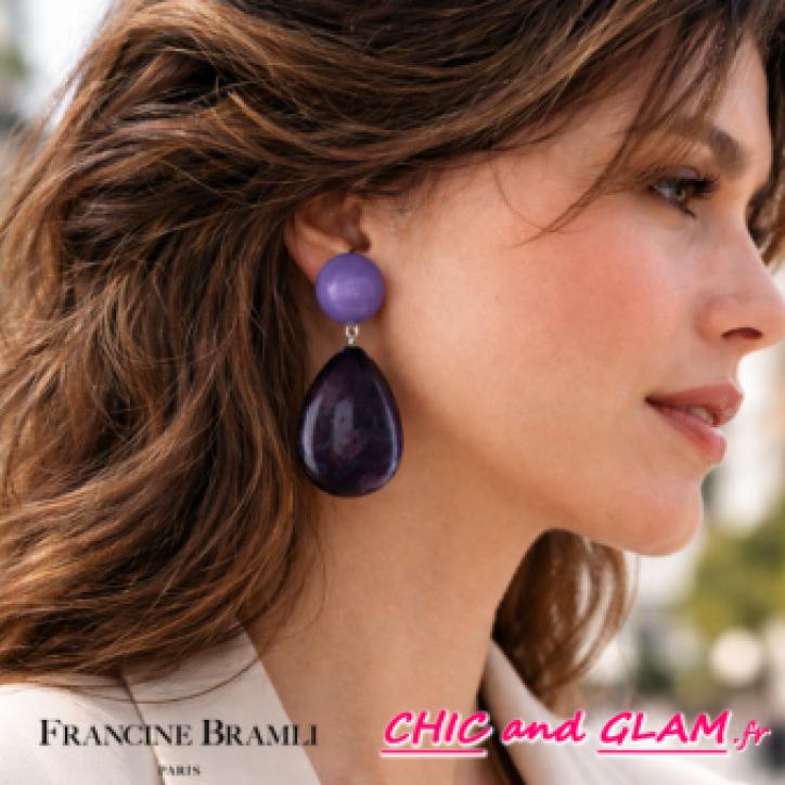 B.O Cuba ton prune marbré puce mauve clip Francine Bramli B.O Cuba ton prune marbré puce mauve clip Francine Bramli