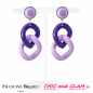 Boucles d'oreille maillon ton mauve clip Francine Bramli