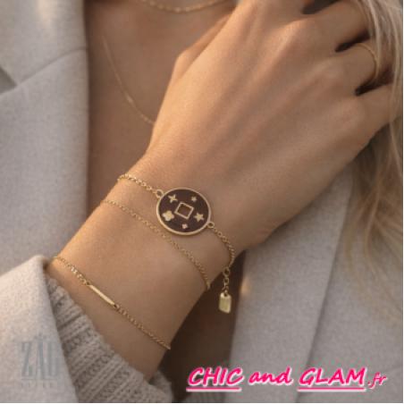 Bracelet adj médaille emaux ZAG
