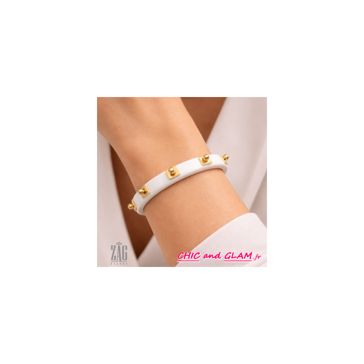 Bracelet jonc 5 clous Zag