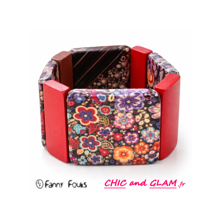 Bracelet manchette Fanny Fouks – Multicolore neutre