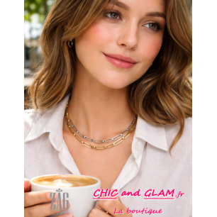 Collier court a/adj grd mailles Zag