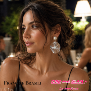 B.O Venus clip translucide puce nacrée Francine Bramli