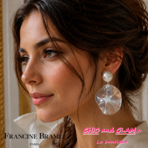 B.O Venus clip translucide puce nacrée Francine Bramli