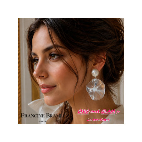 B.O Venus clip translucide puce nacrée Francine Bramli