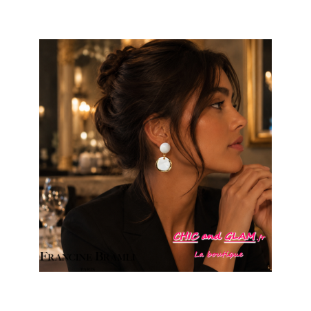 B.O Solaire clip ton blanc/doré Francine Bramli