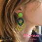 B.O Maille clip vert/translucide puce carrée Francine Bramli