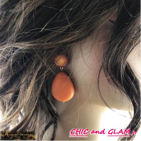 B.O percée cuba ton orange mat puce orange brillante Francine Bramli