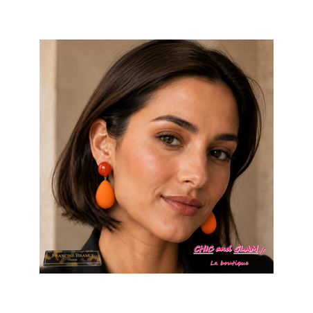 B.O percée cuba ton orange mat puce orange brillante Francine Bramli