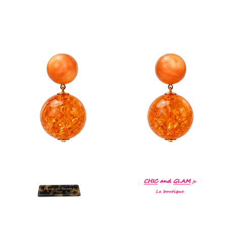 B.O Boule percé  ton orange Francine Bramli .