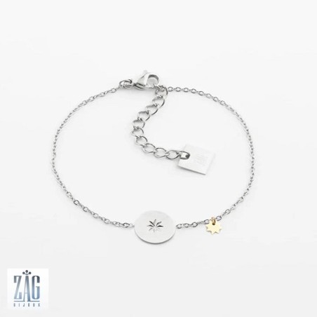 Bracelet "El paso"médaille et étoile Zag