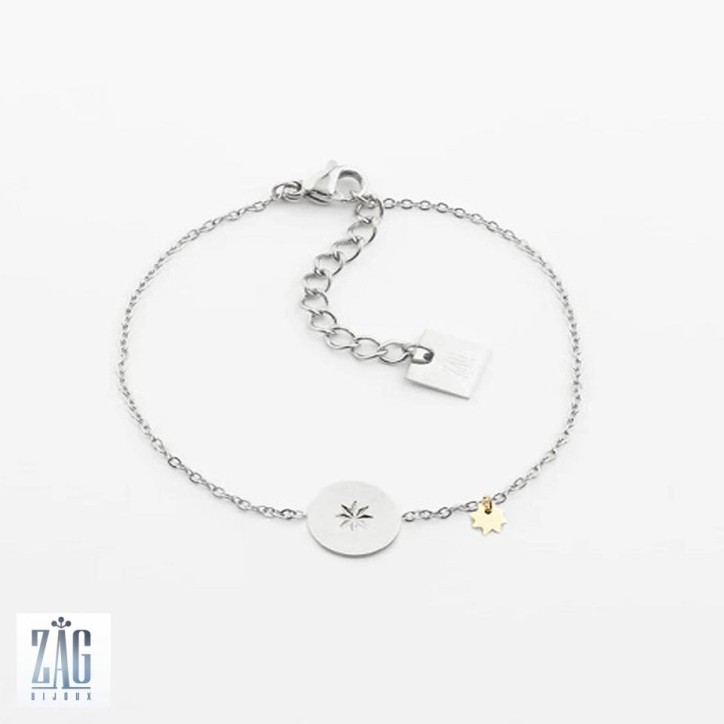 Bracelet "El paso"médaille et étoile Zag