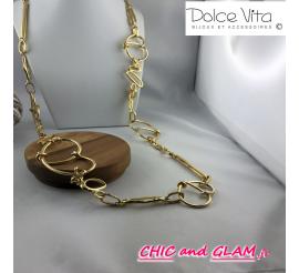 Sautoir metal dore formes enlacées Dolce Vita