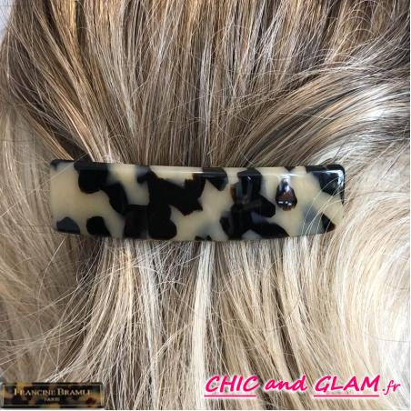 Barrette Tokyo &caille noir beige Francine Bramli