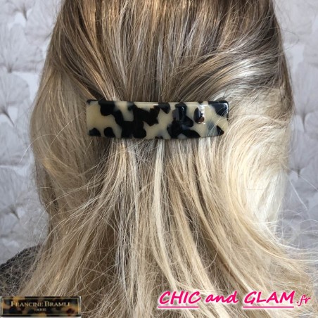 Barrette Tokyo &caille noir beige Francine Bramli