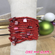 Bracelet perles rouges fermoir bois