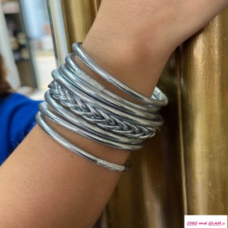 Kumali tressé Bracelet Argent