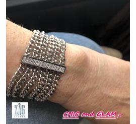 Bracelet couture barrette  strass Zag
