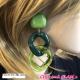 B.O Maille clip vert/translucide puce carrée Francine Bramli