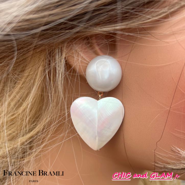 B.O Coeur percée en nacre Francine Bramli