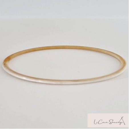 Bracelet jonc corne blond natural  3mm