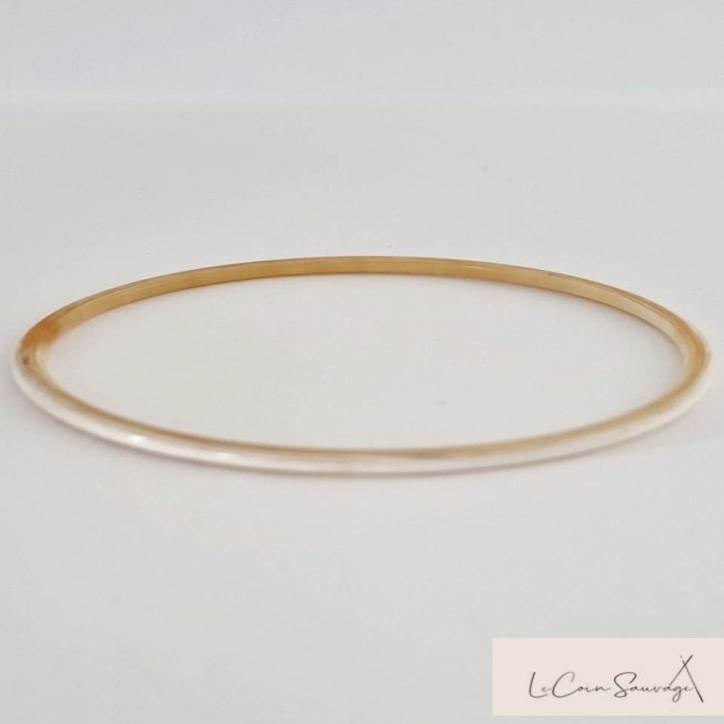 Bracelet jonc corne blond natural  3mm