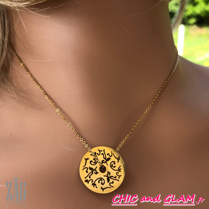 Collier adj chaine medaille signe ZAG Collier adj chaine medaille signe ZAG