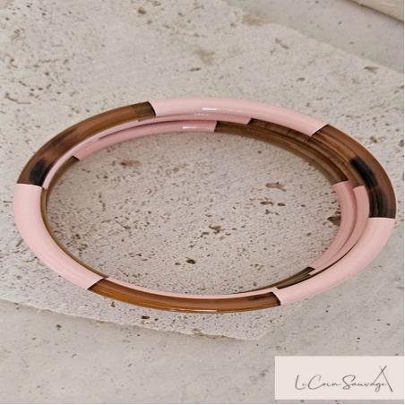 Bracelet jonc en corne candy pink 