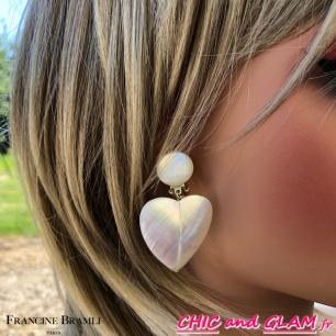 B.O Coeur clip en nacre Francine Bramli