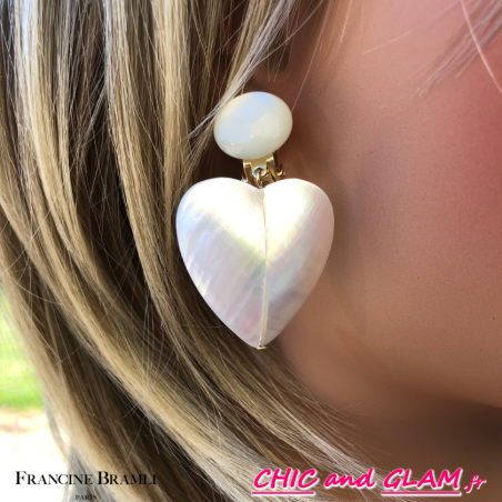 B.O Coeur clip en nacre Francine Bramli